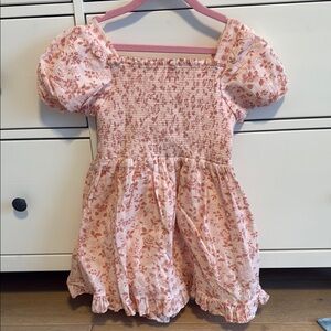 Janie and Jack Floral Pink Puff Sleeve Summer Dress girls 6